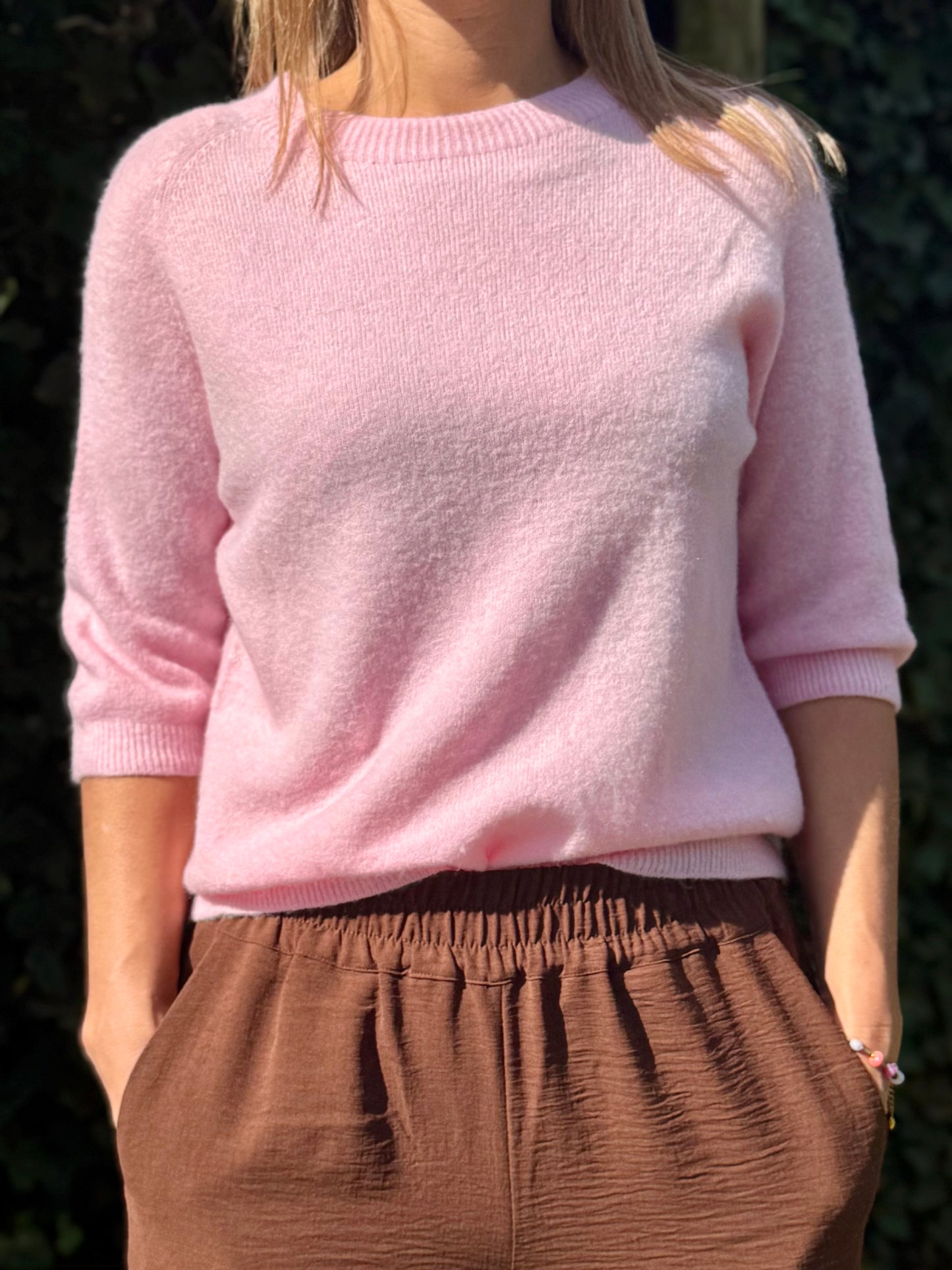 Alpaca trui driekwart mouw Rose