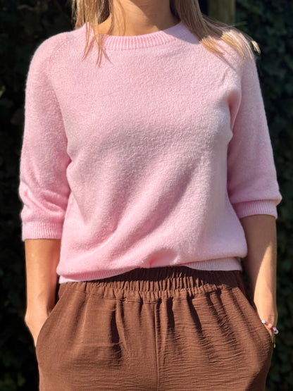 Alpaca trui driekwart mouw Rose