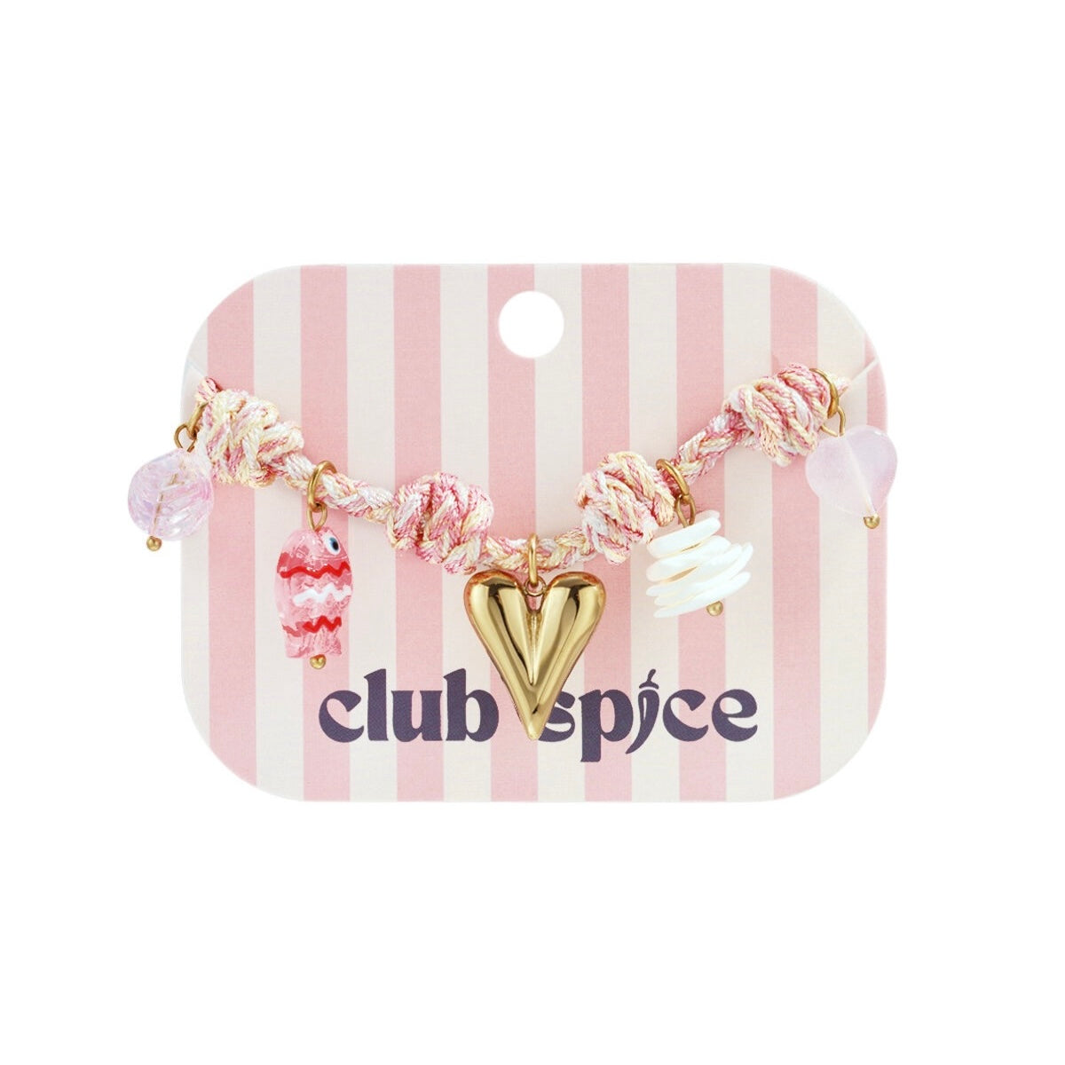 Armband touwbedeltjes Roze