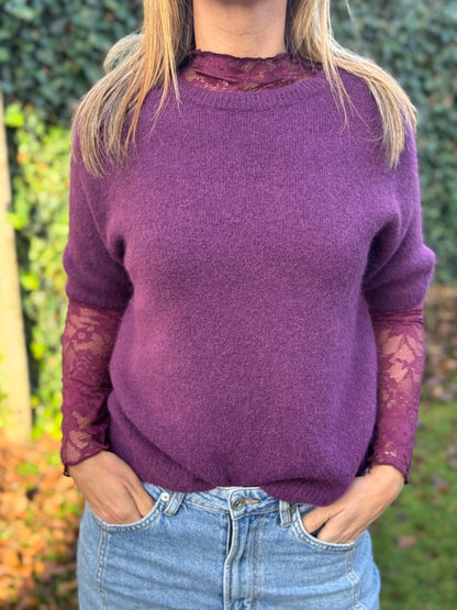 Alpaca trui Lisa Donker Paars