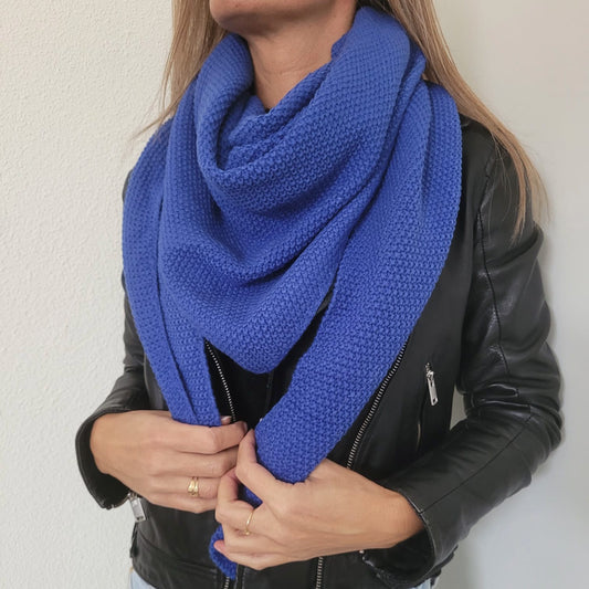 Sjaal fijn gebreid Kobalt Blauw