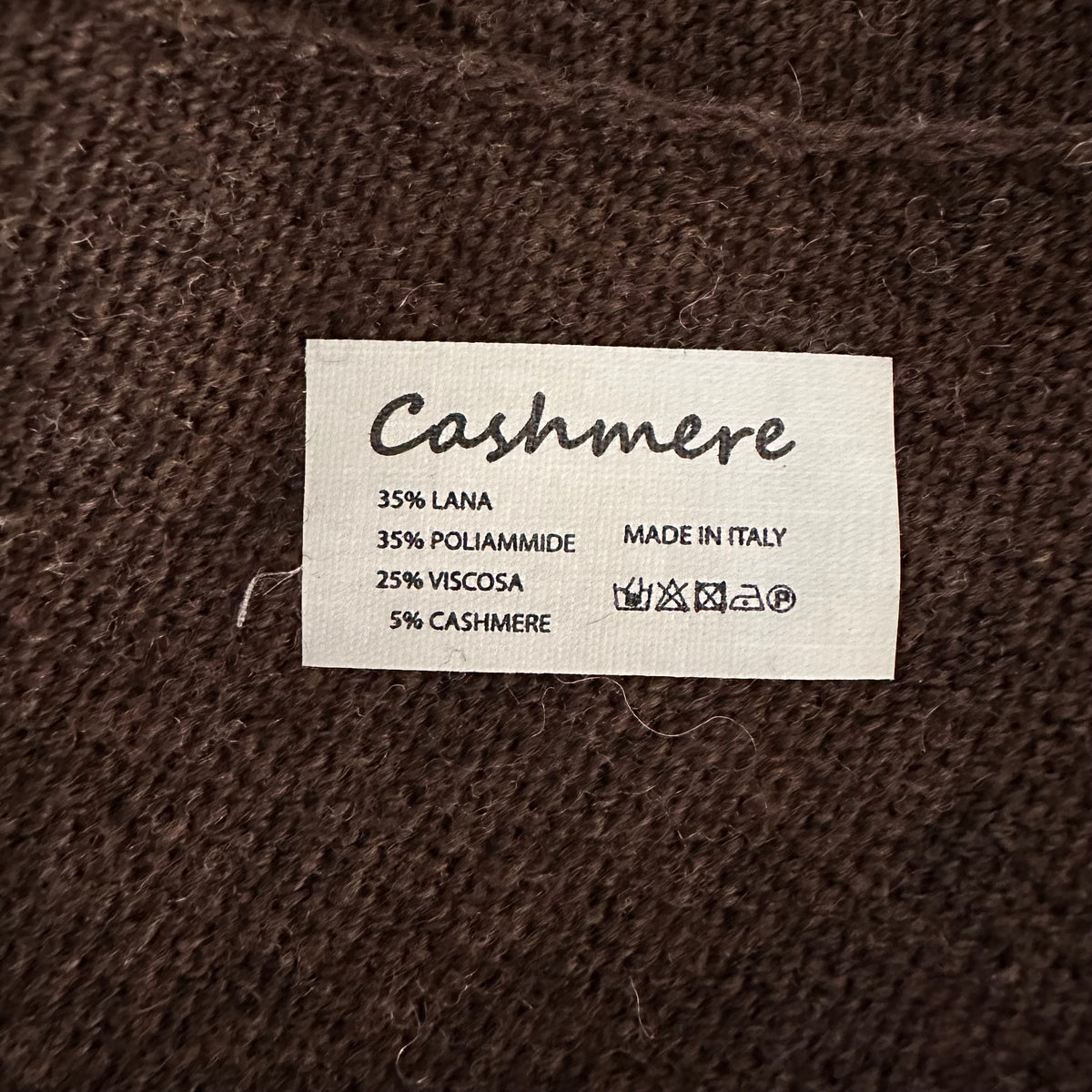 Cashmere sjaal driehoek Choco/diepbruin
