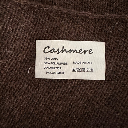 Cashmere sjaal driehoek Choco/diepbruin