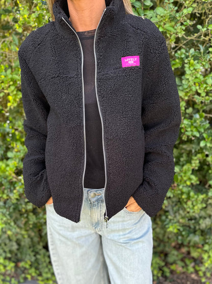 Teddy Jacket Zwart patch