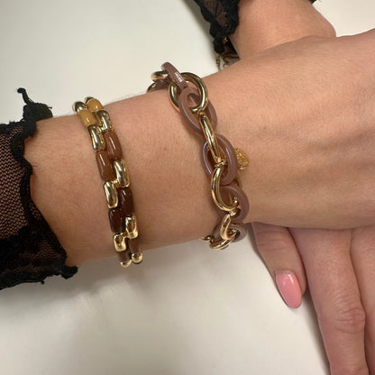 Armband 'Merel' Multi-Khaki-Goud