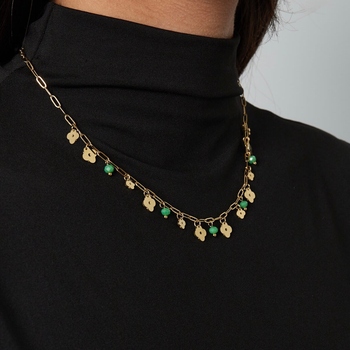 Ketting Klavertje Groen