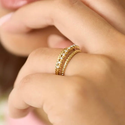 Dubbele ring (3) met steentjes