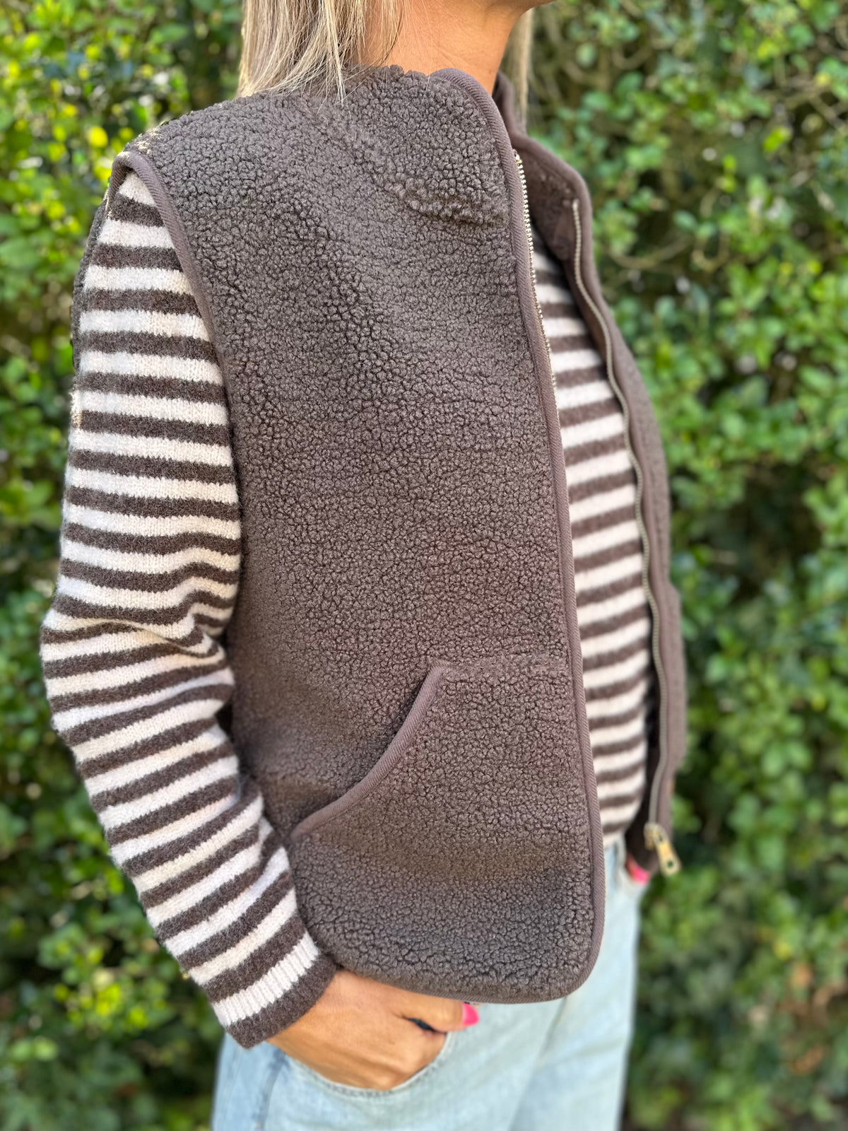 Teddy gilet Chocobruin patch