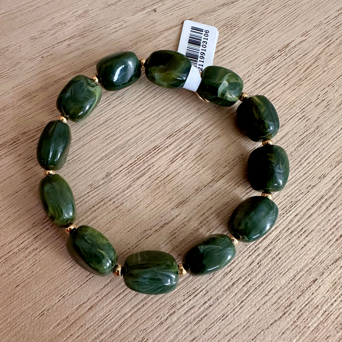Kralenarmband Blokjes Groen