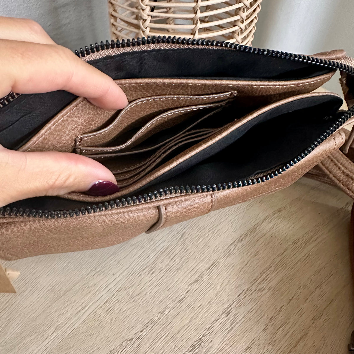 Crossbody/ schoudertas ‘Naarden’ Camel incl twee schouderbanden