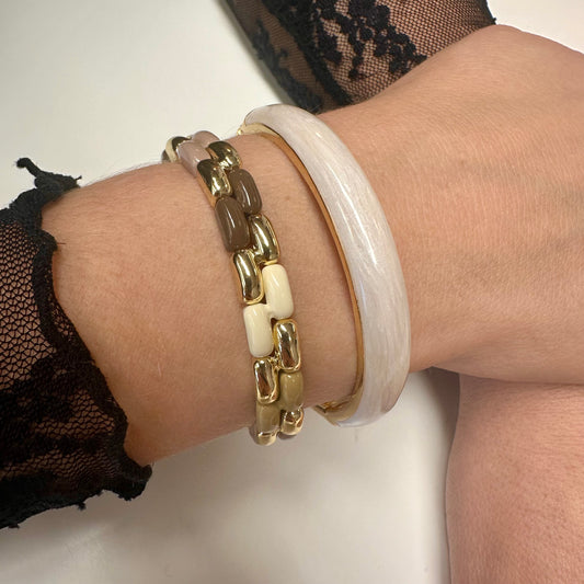 Armband 'Merel' Multi-Naturel-Goud