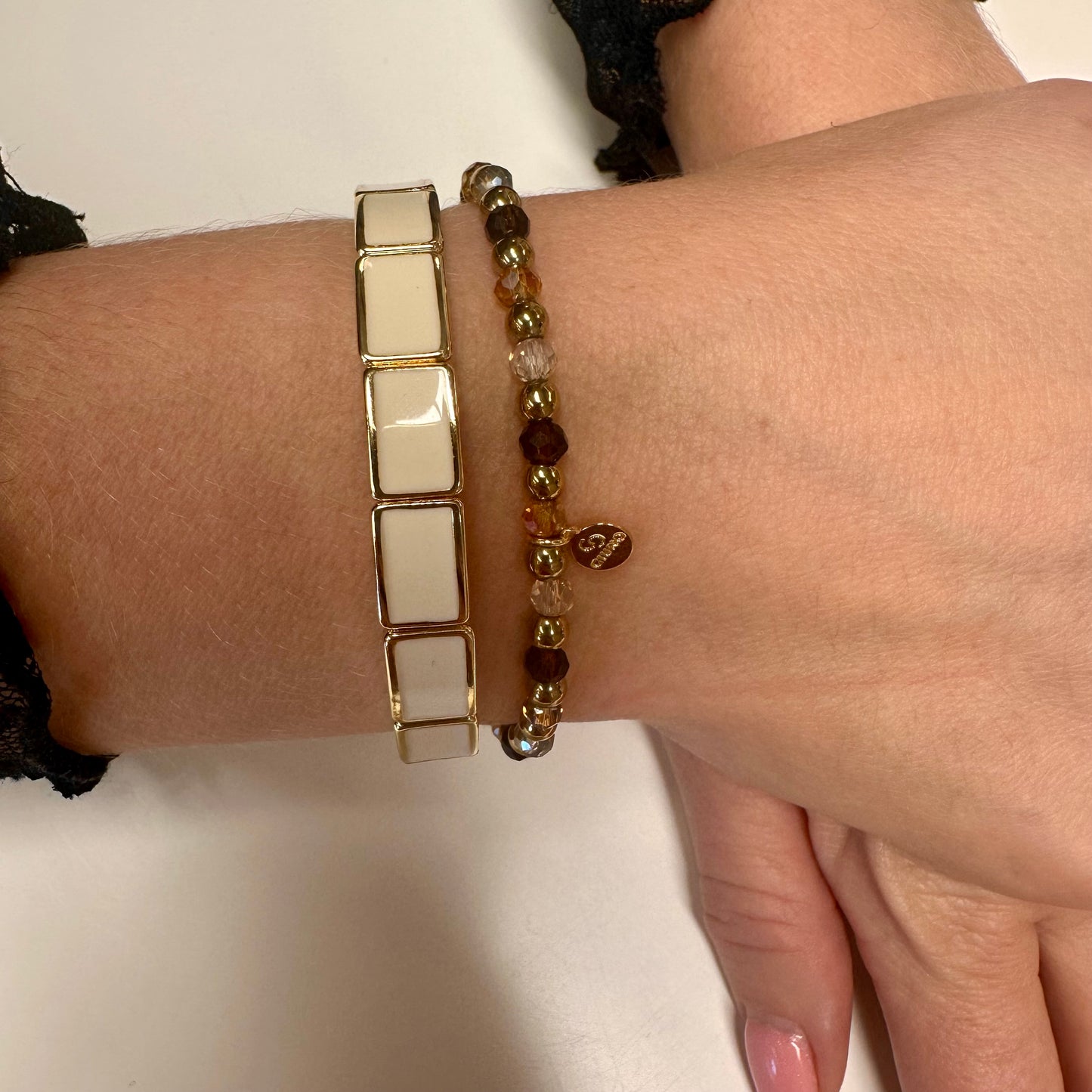 Armband 'Benthe' Naturel-Goud