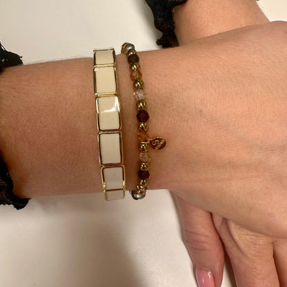 Armband 'Benthe' Naturel-Goud