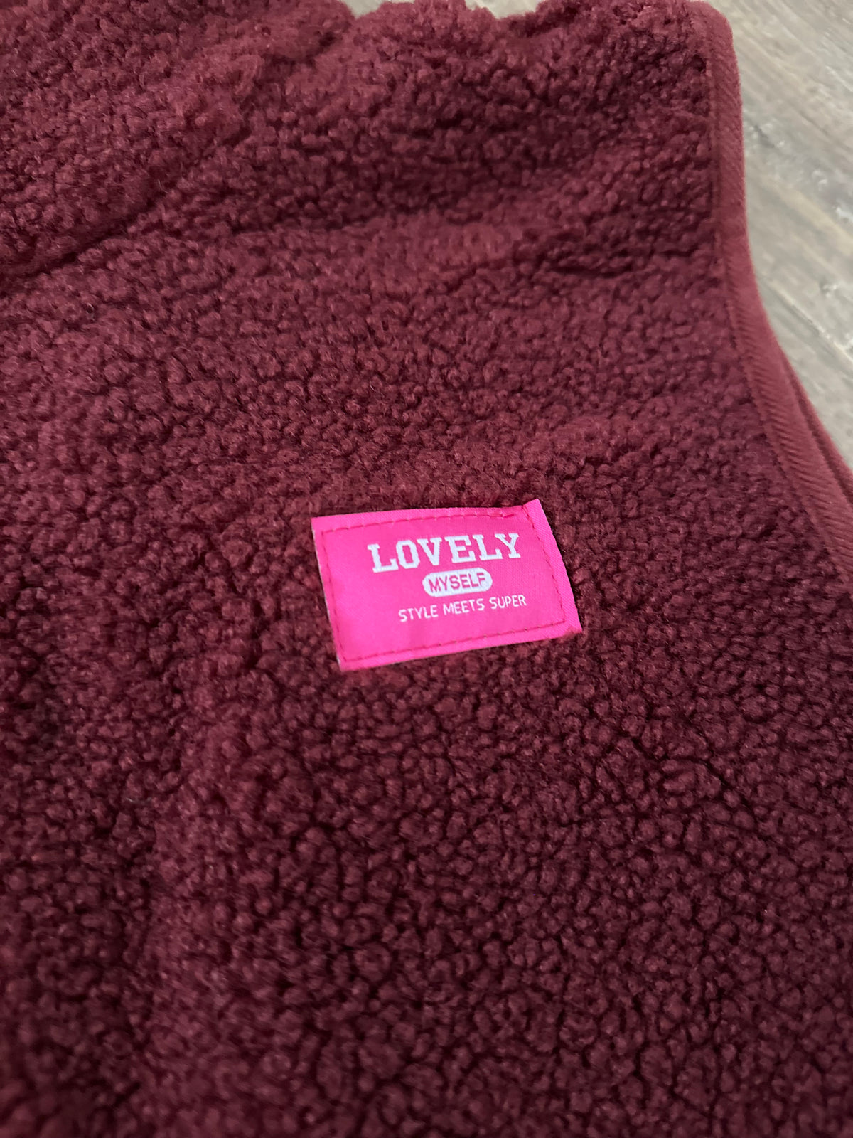 Teddy gilet Bordeaux patch