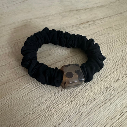 Scrunchie Zwart Steen vierkant