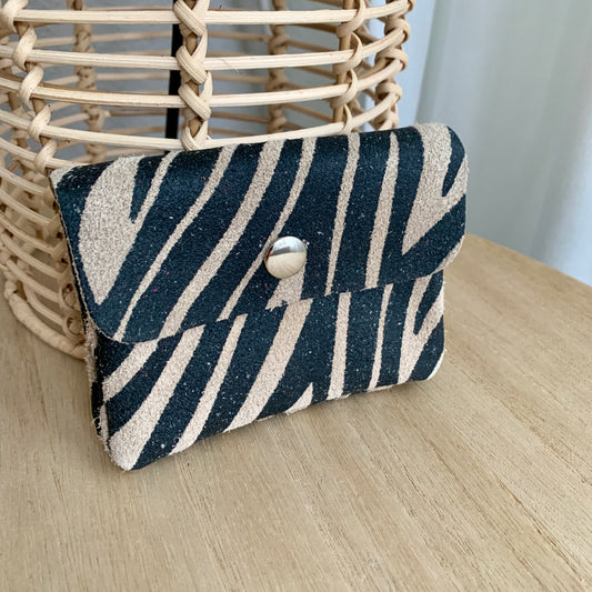Italiaans leder portemonnee zebra