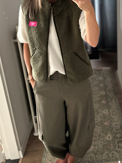Teddy gilet Groen patch