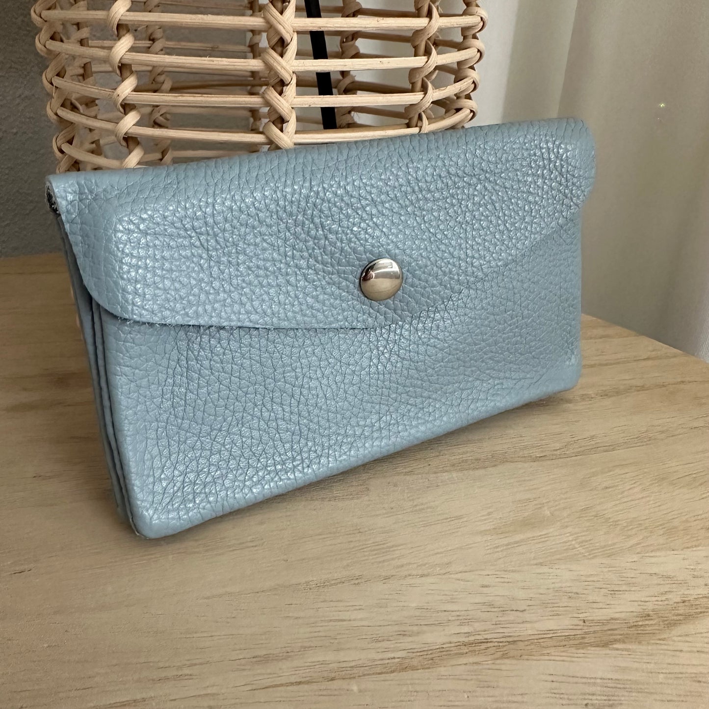 Italiaans Leder portemonnee Large blauw
