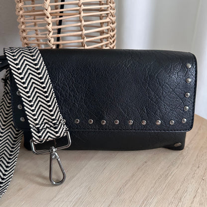 Crossbody/ schoudertas ‘San Martin’ Zwart incl twee schouderbanden