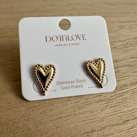 Statement hartjes oorbel