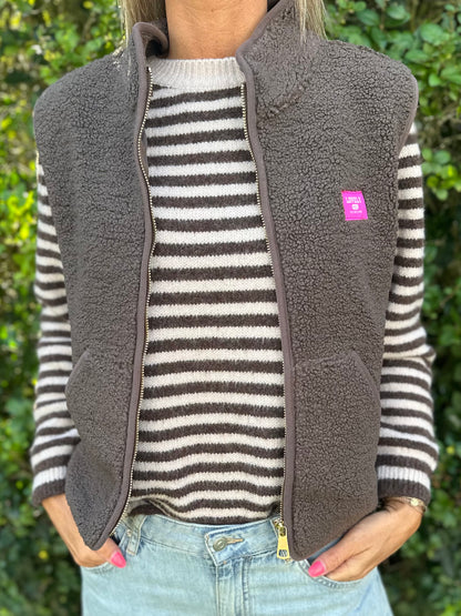 Teddy gilet Chocobruin patch