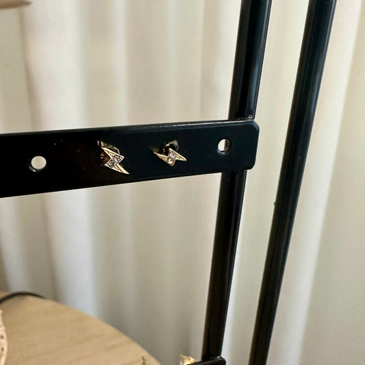 Oorstuds mini bliksem goud steentje