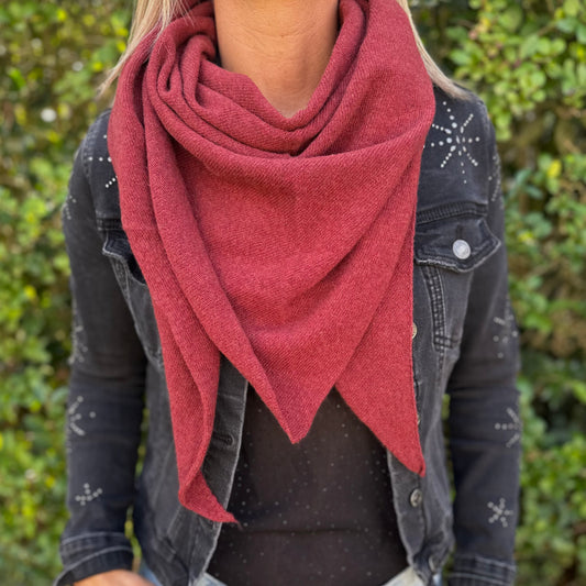 Cashmere sjaal driehoek Burgundy