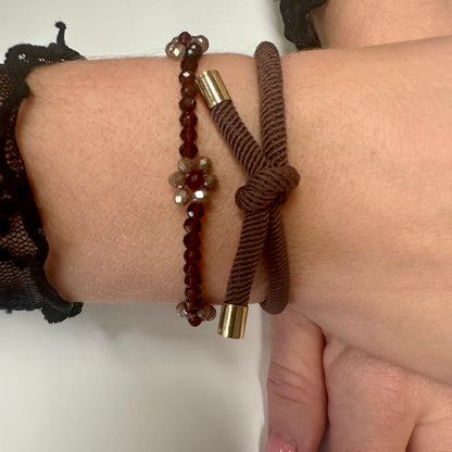 Armband Bloem Bruin