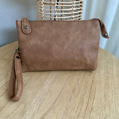 Schoudertasje/crossbody 'New York' inclusief drie banden Camel