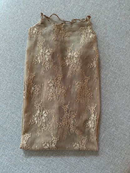 Kanten Top Brique/Huidskleur