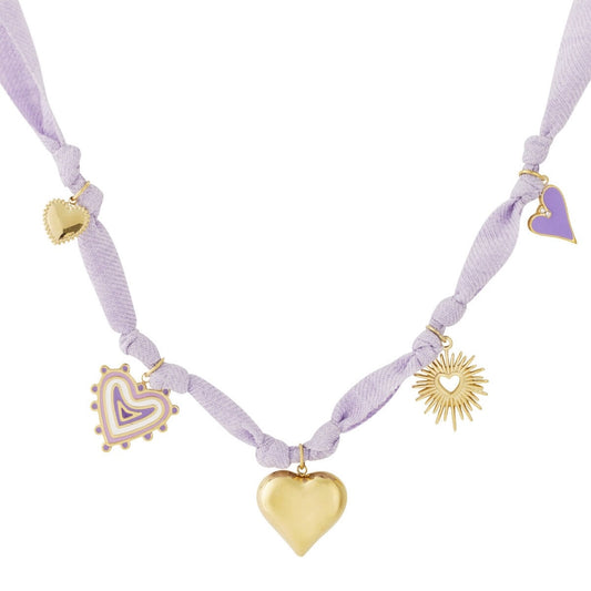 Touwketting hart Lila