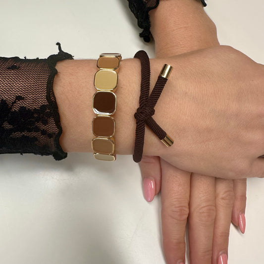 Armband 'Lola' Multi-Khaki-Goud