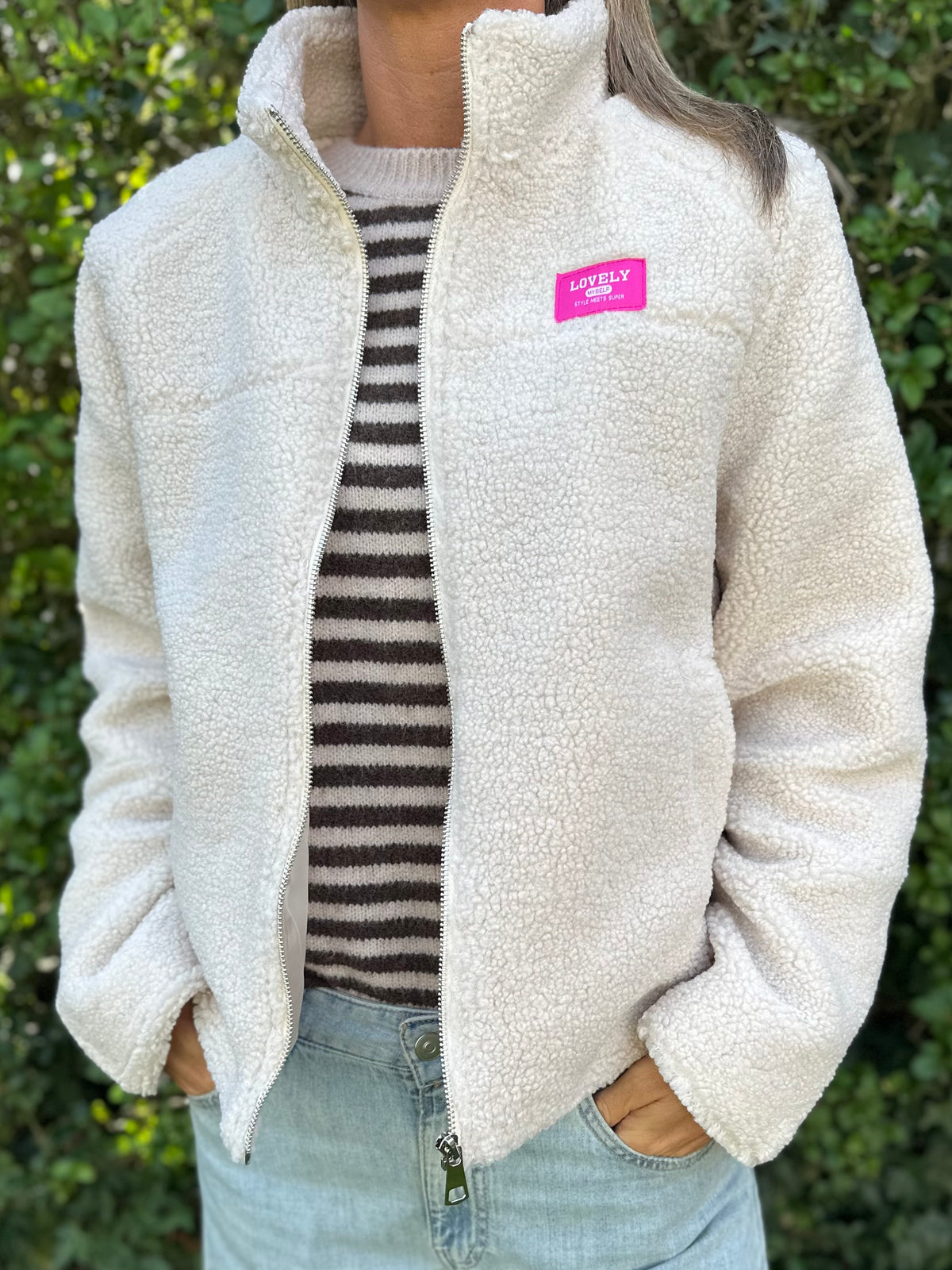 Teddy Jacket Ecru patch