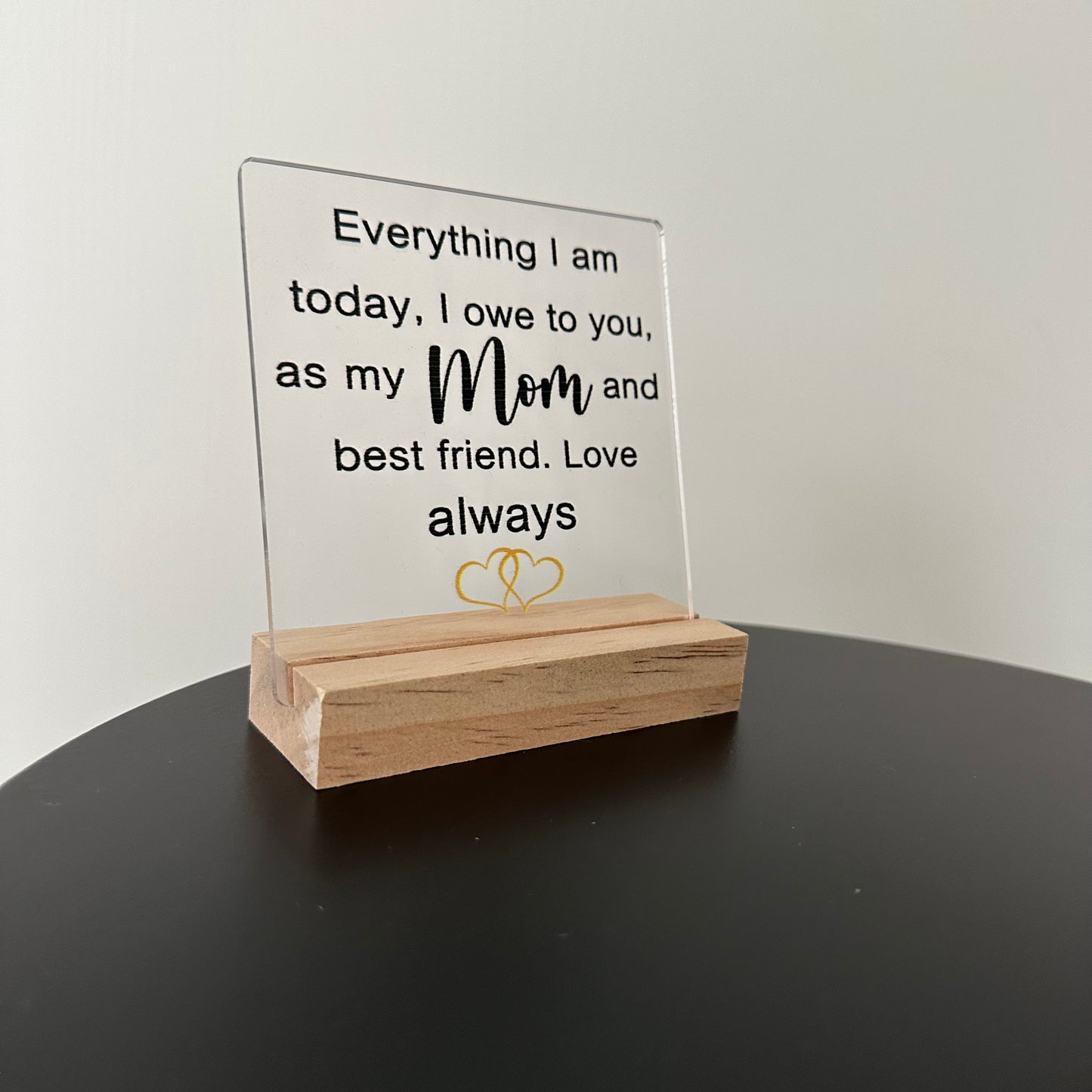Cadeautje ‘Mom’ inclusief houten blokje