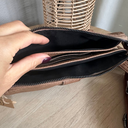 Crossbody/ schoudertas ‘Naarden’ Camel incl twee schouderbanden