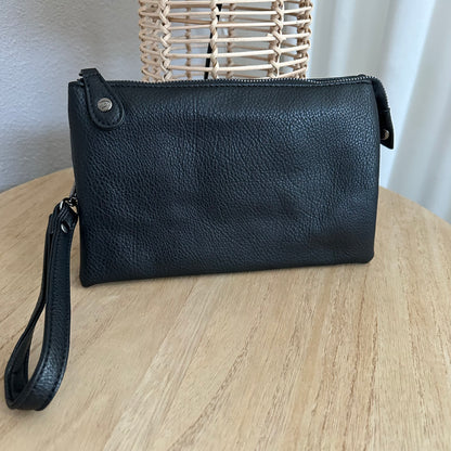 Schoudertasje/crossbody 'New York' inclusief drie banden Zwart