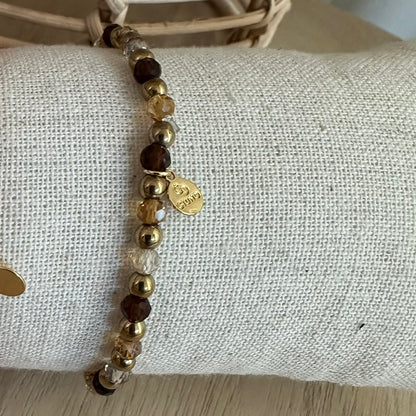 Armband Bruin/Naturel elastisch