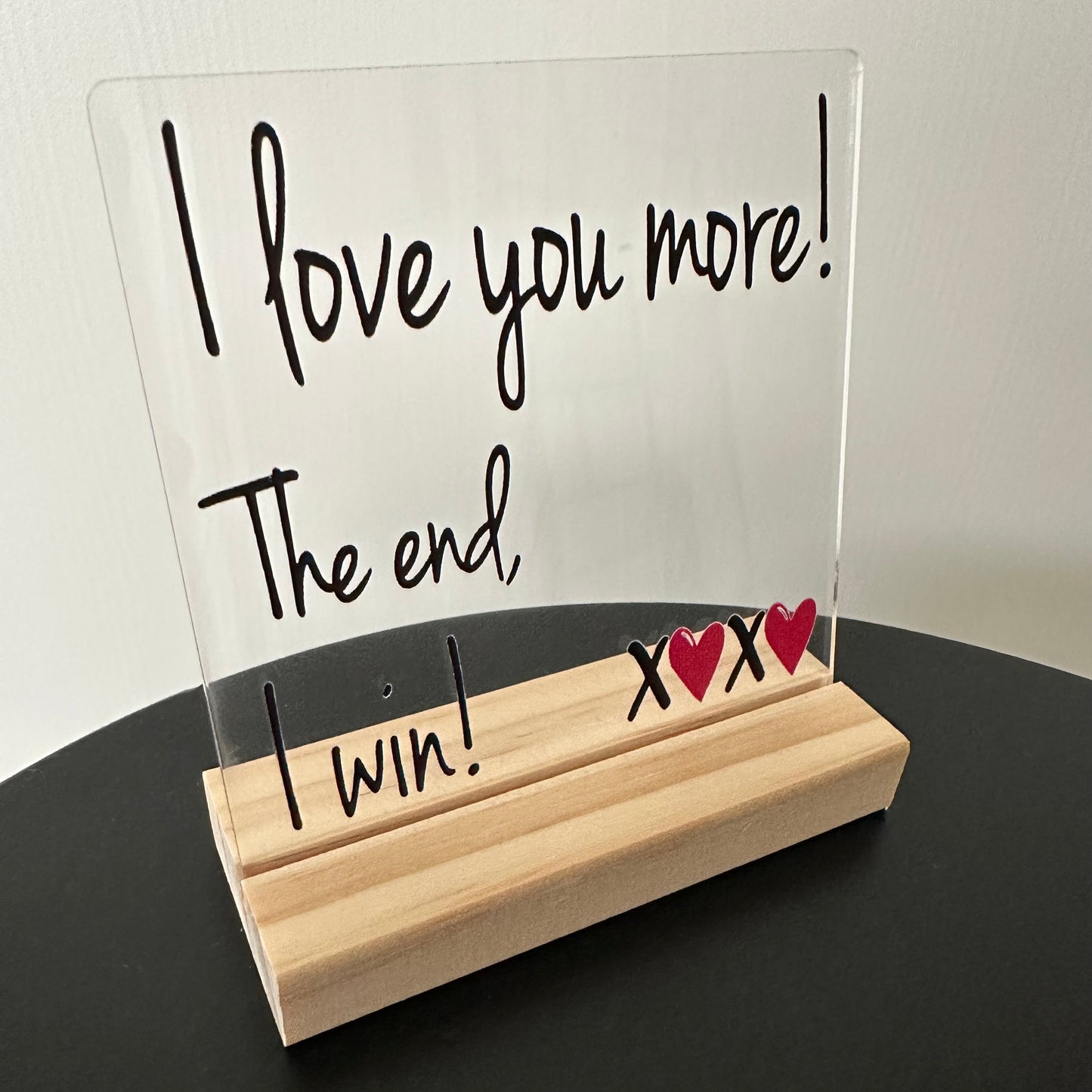 Cadeautje ‘love you more’ inclusief houten blokje