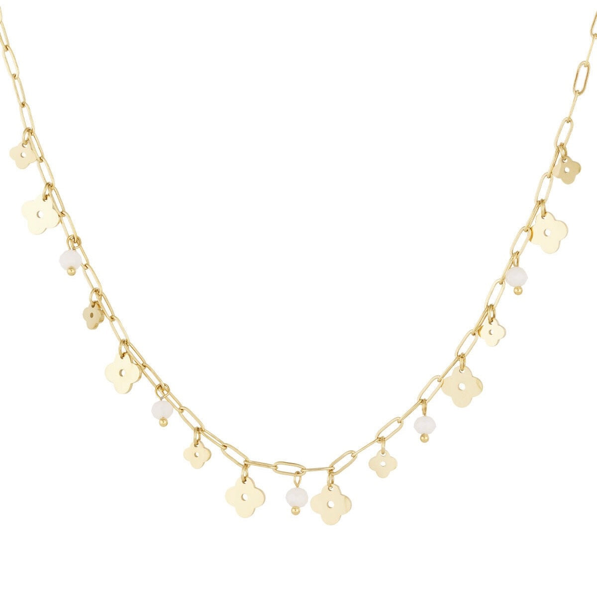 Ketting Klavertje Wit