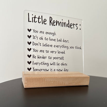 Cadeautje ‘little reminders’ inclusief houten blokje