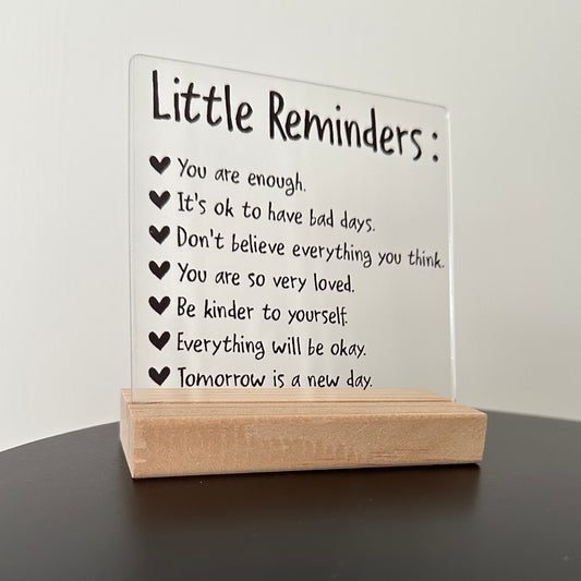 Cadeautje ‘little reminders’ inclusief houten blokje