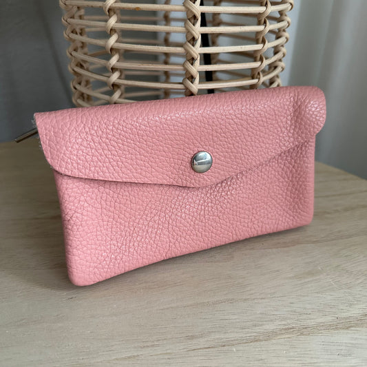 Italiaans leder portemonnee Large Soft Pink