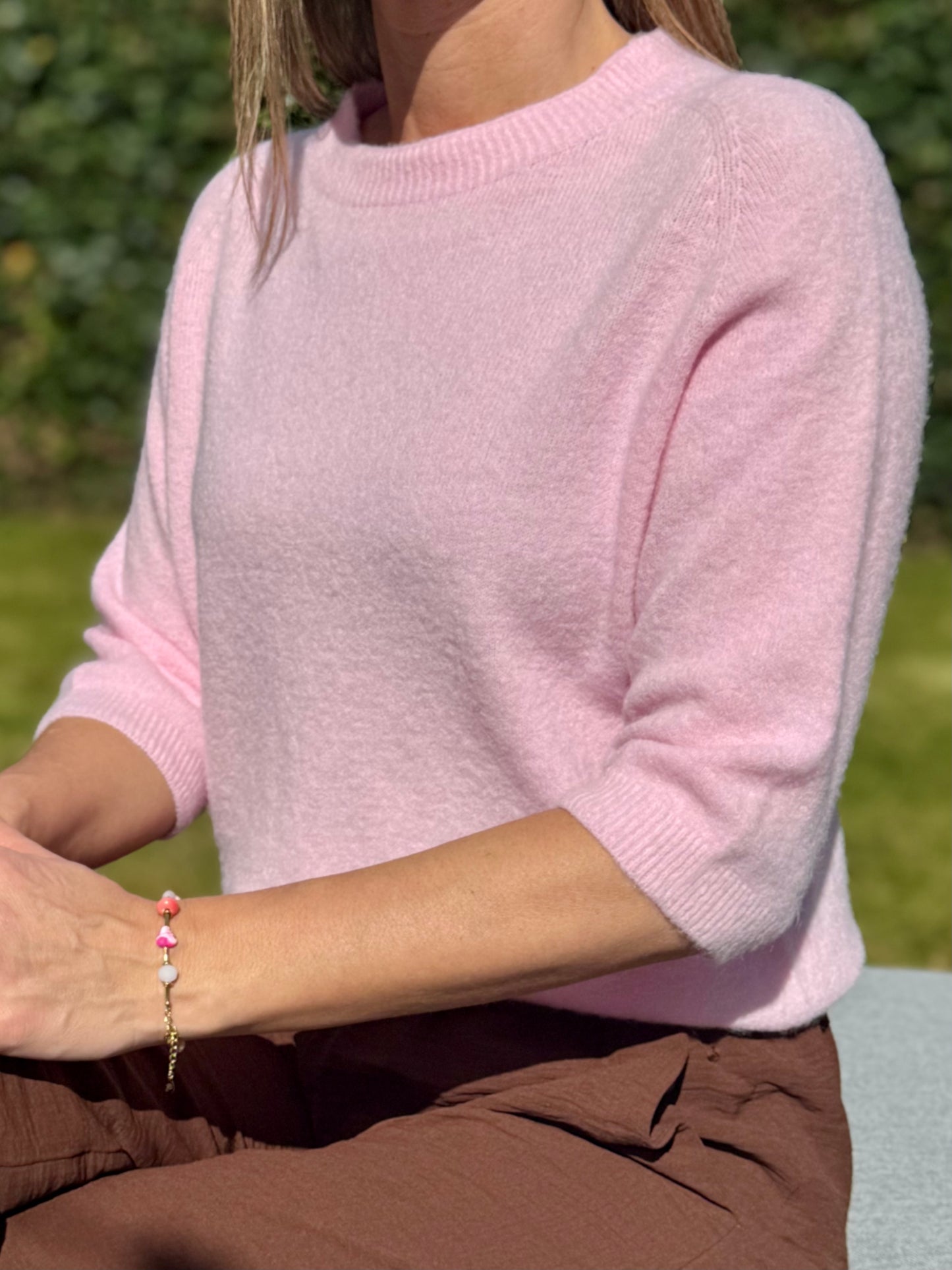 Alpaca trui driekwart mouw Rose