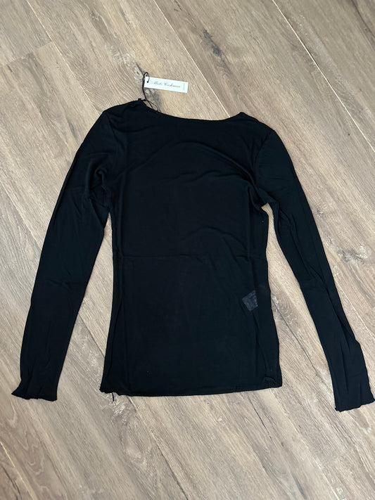 Top Cashmere stretch Zwart