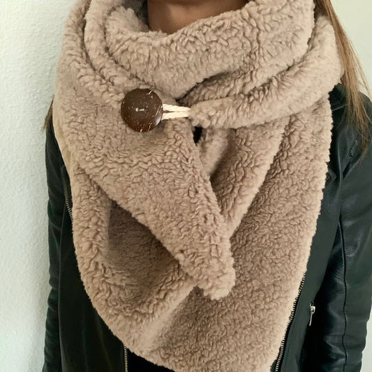 Teddy sjaal ‘Two Side' Taupe