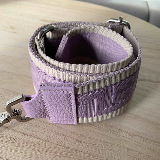 Schouderband breed Lila met Off-White randje