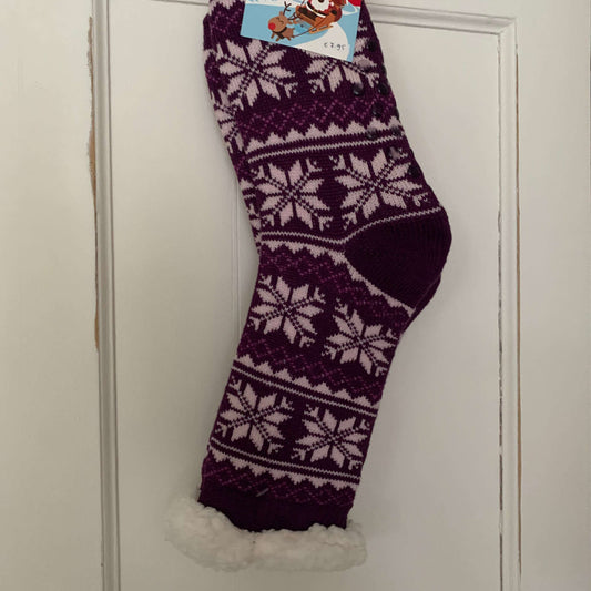 Wintersok voering 'Cosy' Aubergine/Paars 35-41