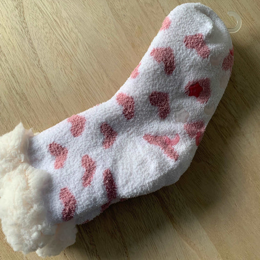 Wintersok gevoerd Kids Wit/Roze 32-25