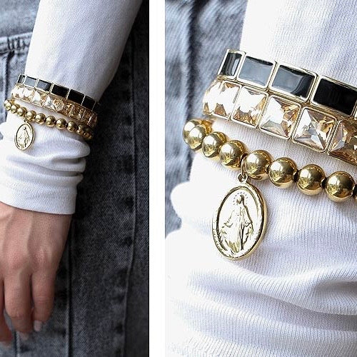 Armband 'Benthe' Zwart-Goud