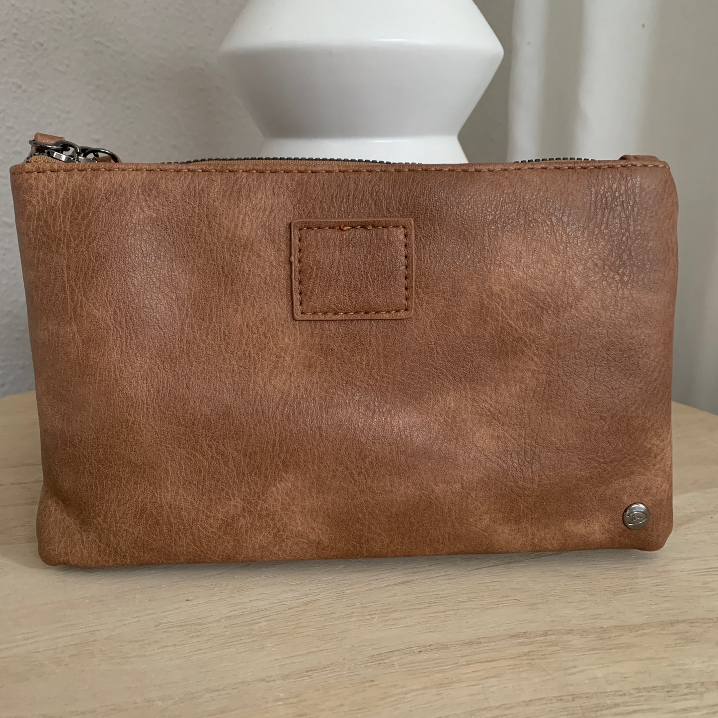 Schoudertasje/crossbody 'Castel' Donker Camel incl. twee schouderbanden